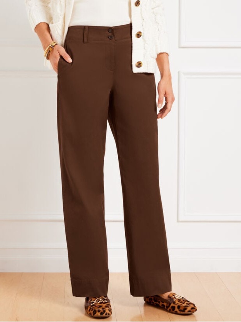 Talbots Chocolate Brown Straight-Leg Pants